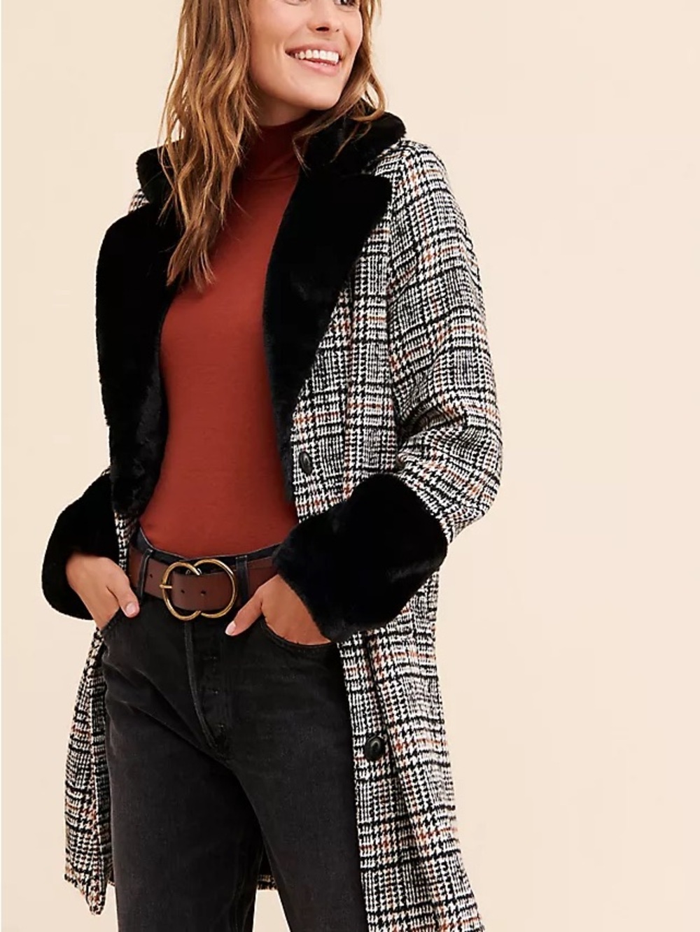 Sparkz Copenhagen Anna Plaid Coat